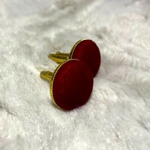 Vintage 1980’s velvet and gold tone cuff links